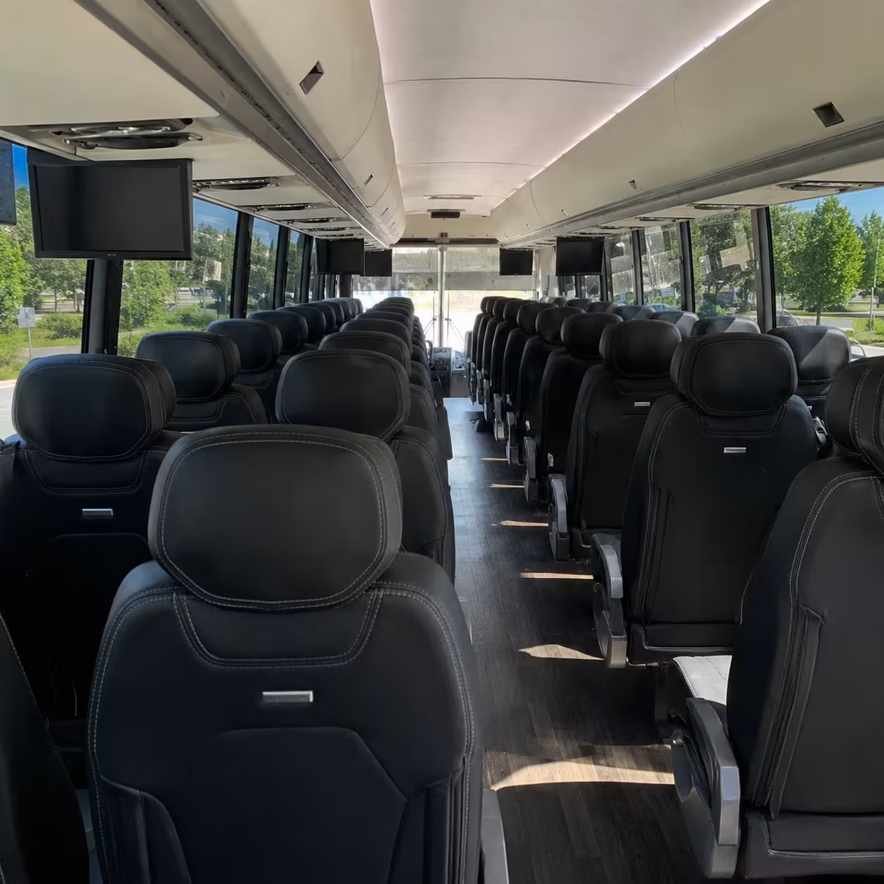 56 passenger charter bus interior